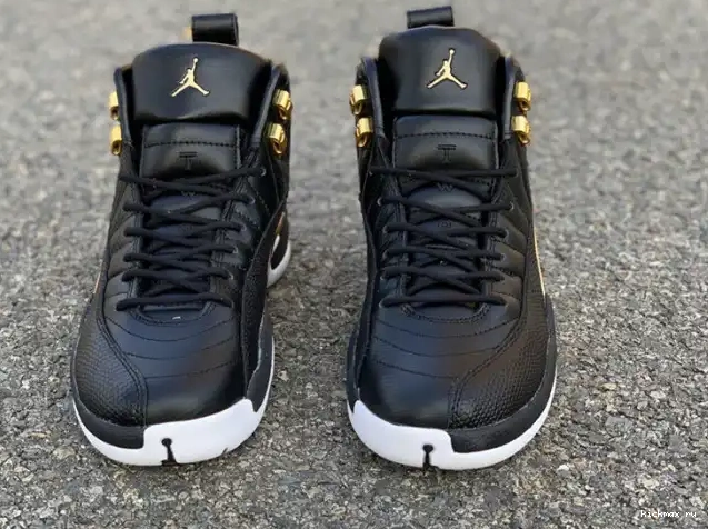 Rep Kickmax Metallic 'Reptile' AO6068-007 Retro Air Jordan Black Gold-White 12 0415